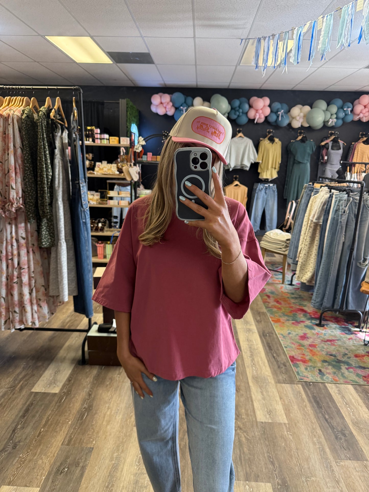 Merlot Oversized Boyfriend Tee