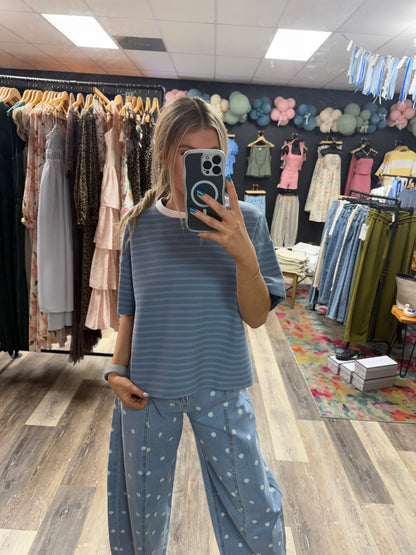 Stacey Striped Waffle Knit Top