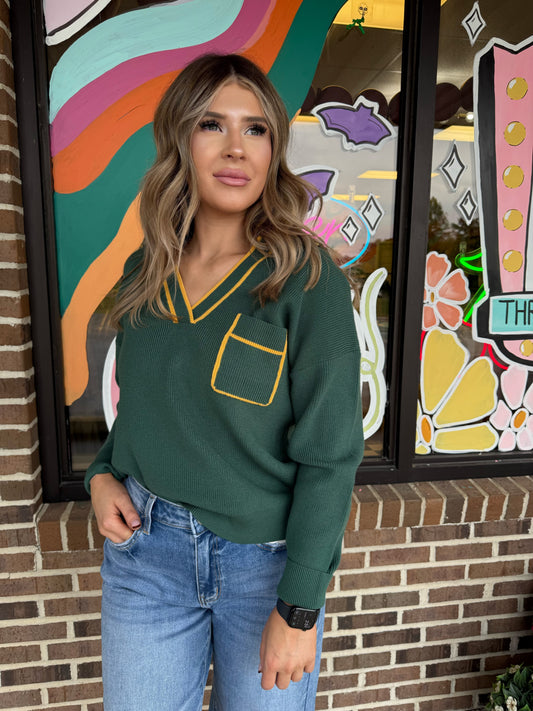 Pippa Ribbed Collared Pullover Sweater