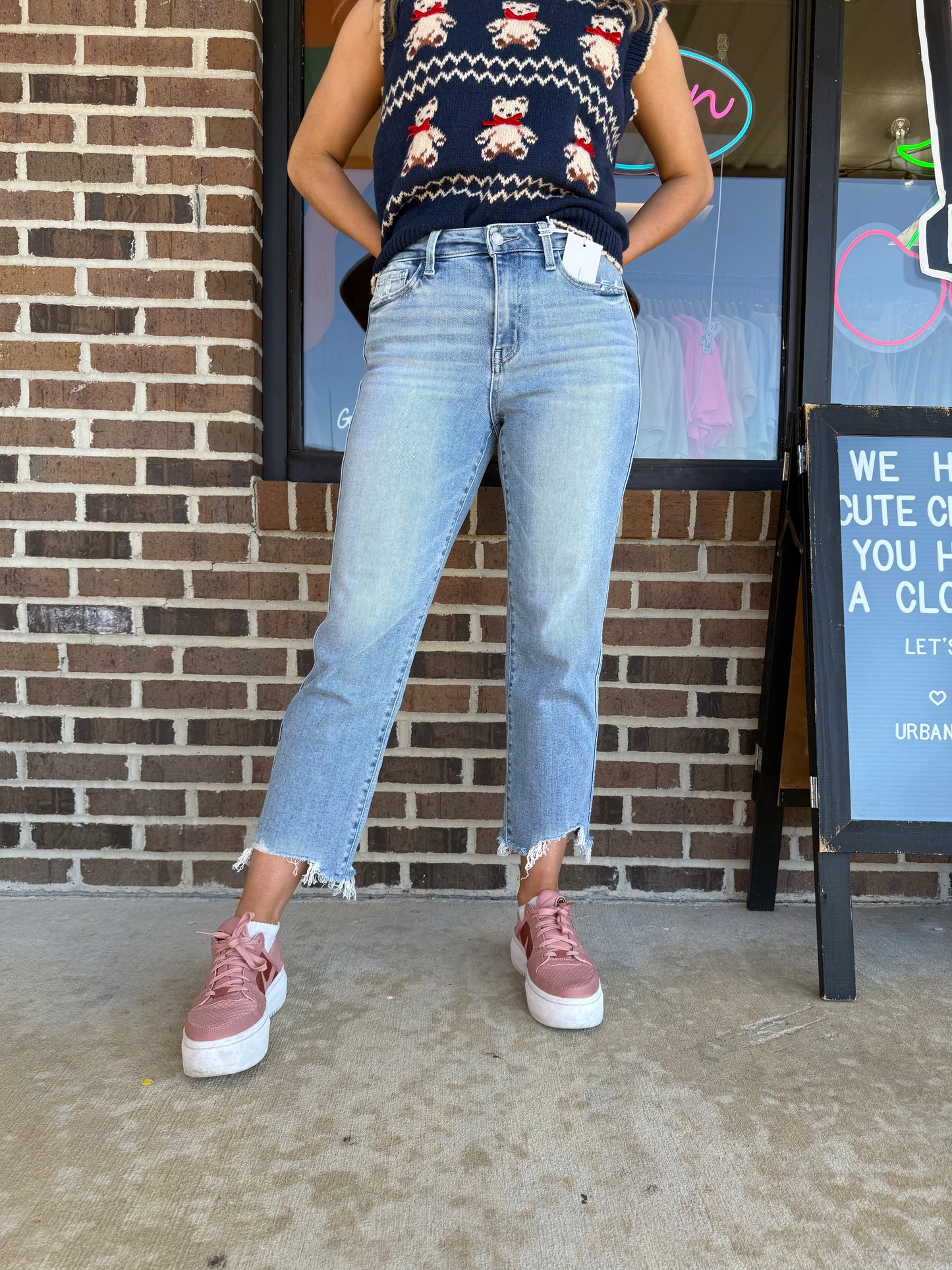 Victoria High Rise Straight Denim