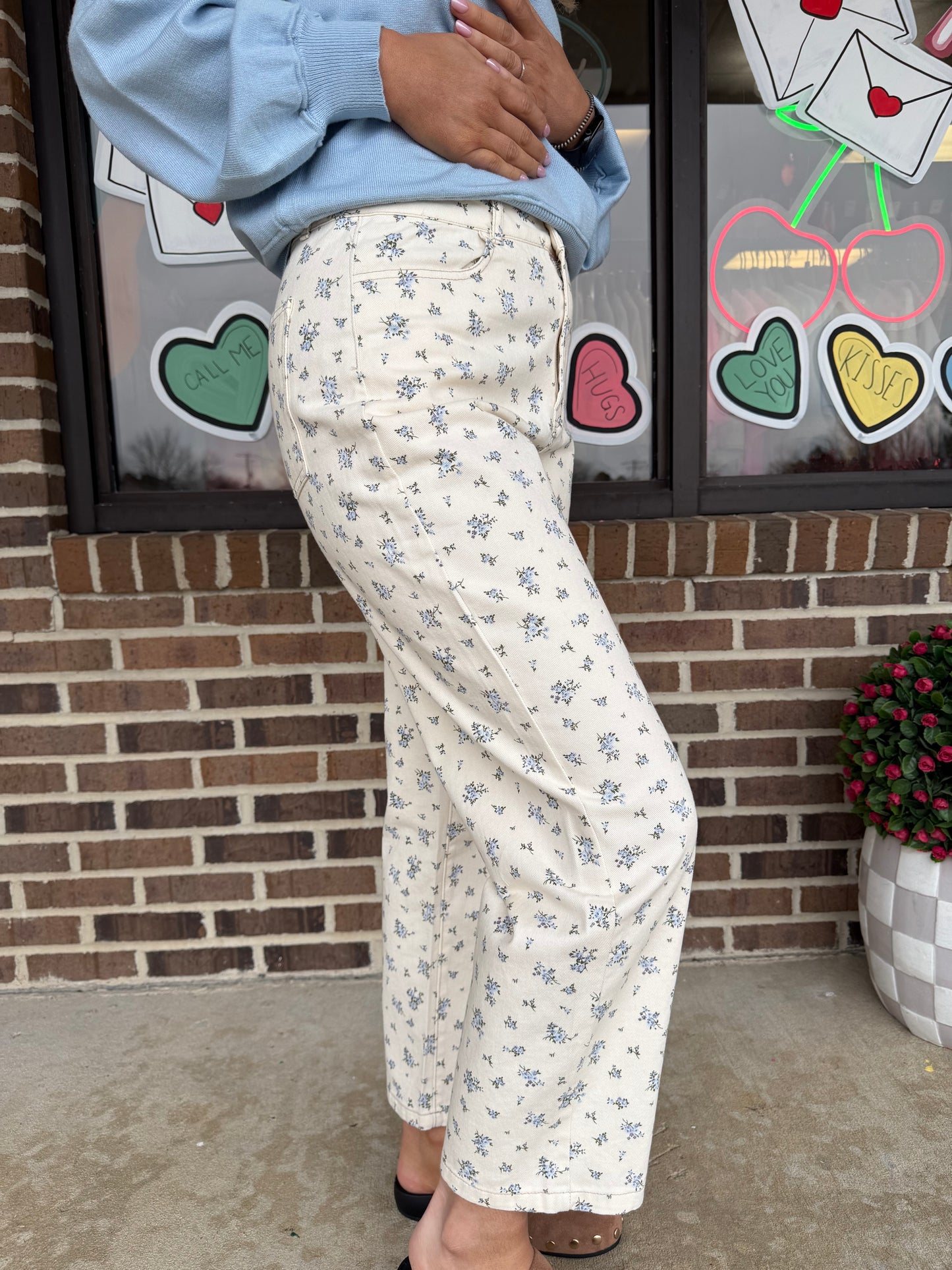 Frannie Floral Denim Pants