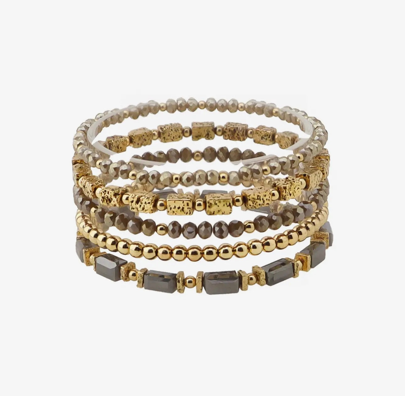 Brown Crystal Bracelet Stack