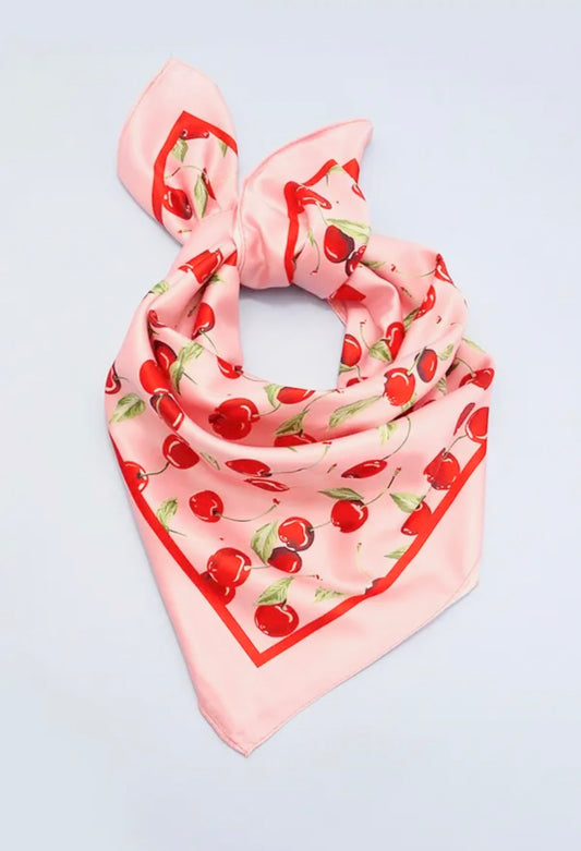 Cherry Bandana Silk Scarf