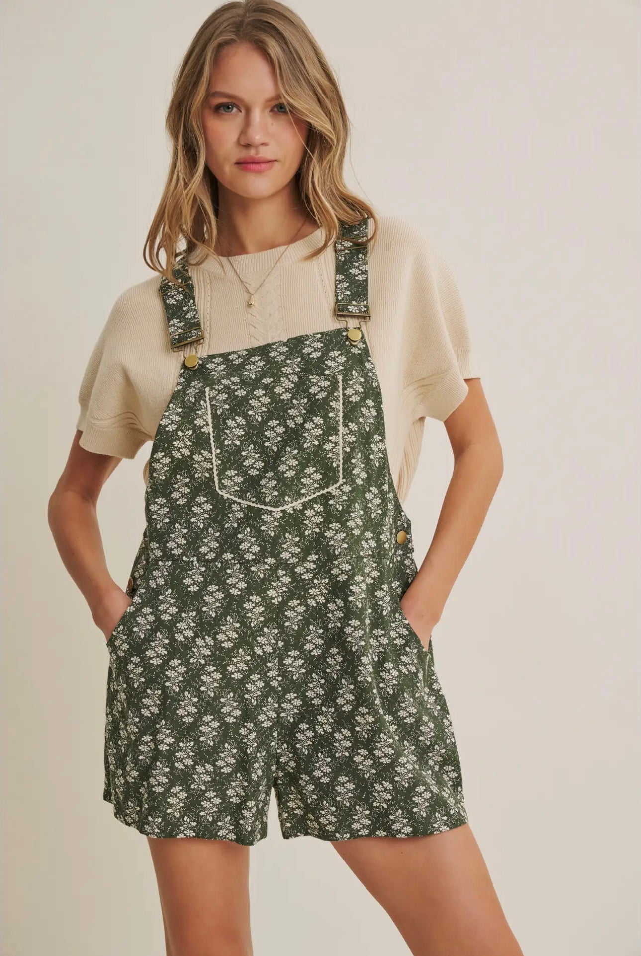 Ollie Floral Short Overalls