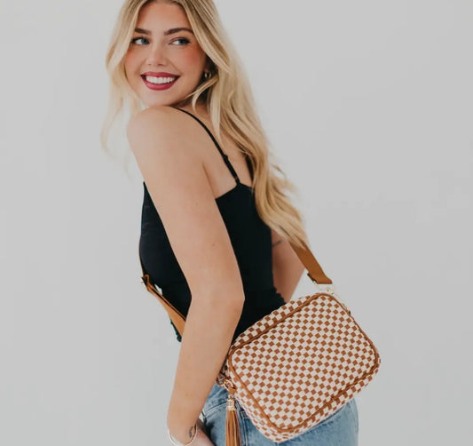 Willow Checkered Square Crossbody Bag
