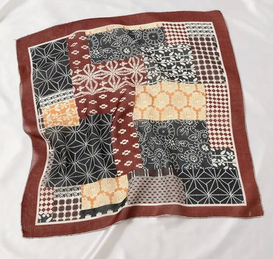 Patchwork Bandana Silk Scarf