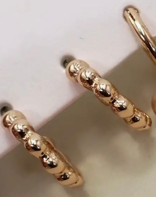 Small Bubble Gold Hoop Earrings