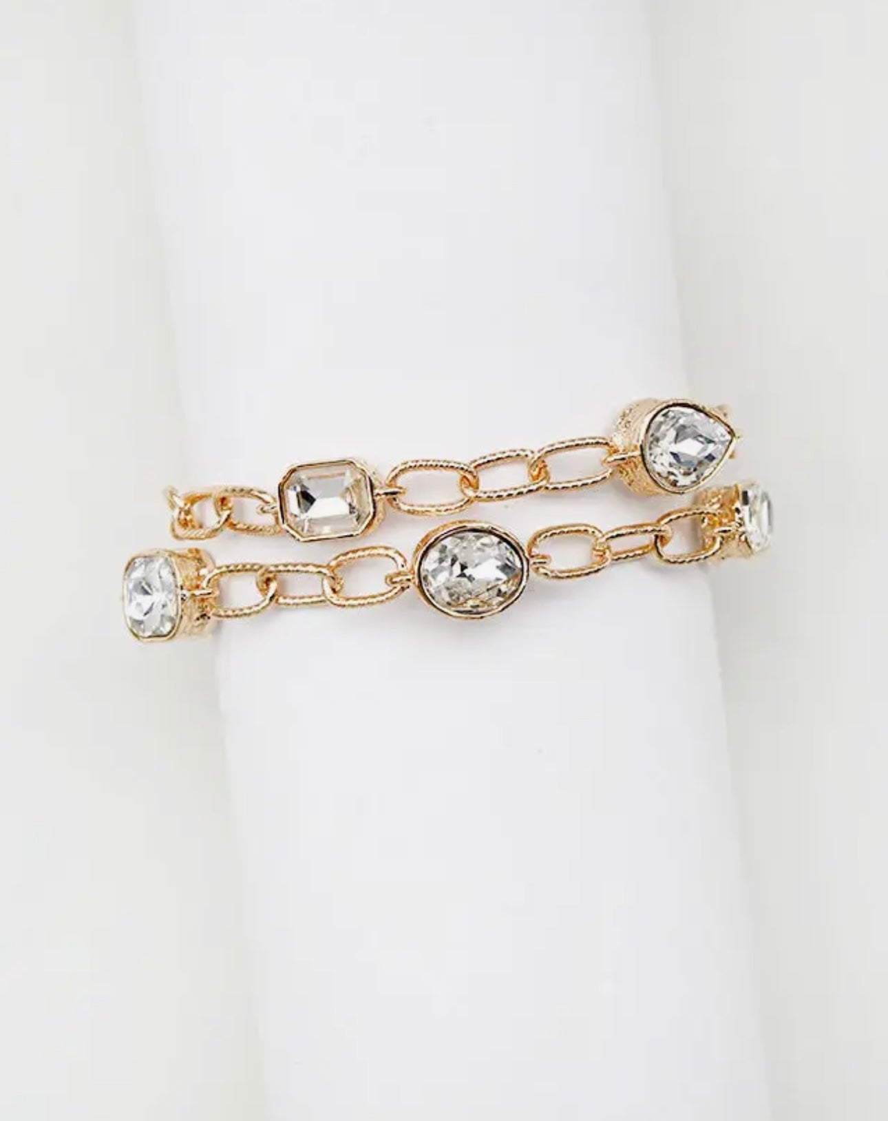 Clear Stone Double Layered Bracelet