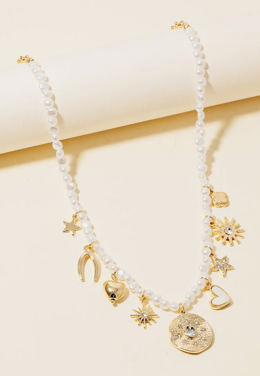Lucky Charm Pearl Necklace